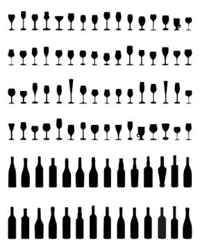 Bottles and glasses Stock Illustration
