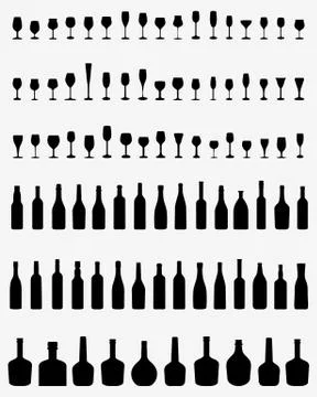 Bottles and glasses Stock Illustration
