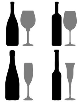 Bottles and glasses Stock Illustration