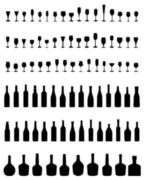 Bottles and glasses Stock Illustration