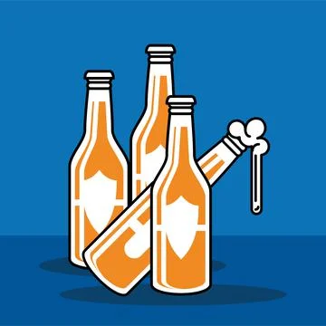 Bottles of beer Stock Illustration