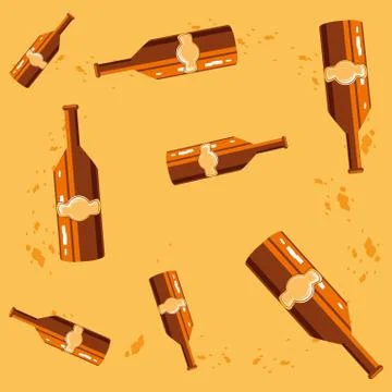Bottles beers oktoberfest pattern background イラスト素材