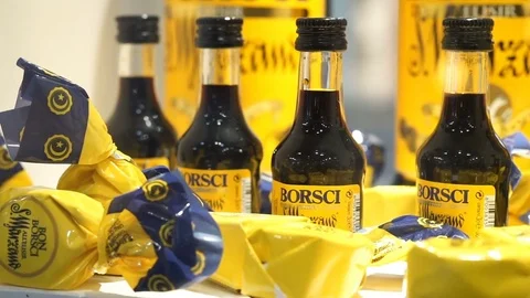 Bottles of bitter Borsci Stock Footage 72002074