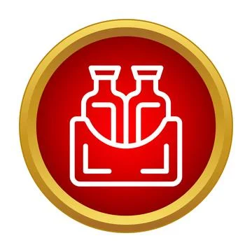 Bottles in a carrier flat vector icon Stock Illustration