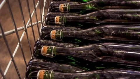 Bottles of champagne. Fotos Stock