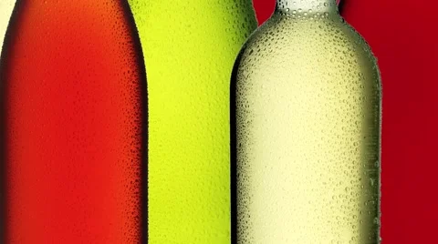  BOTTLES IN CLOSE UP MACRO TRACKING SHOT SIDE 動画素材 62231922