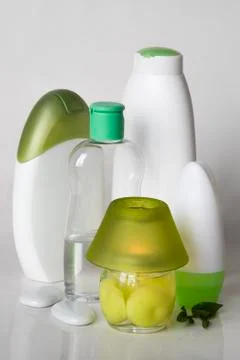 Bottles with cosmetics Stock Photos