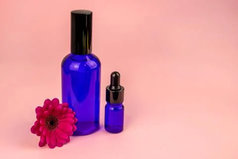 Bottles of different essential oils Stock Photos