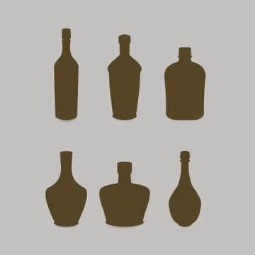 Bottles of different shapes vector Stock Illustration
