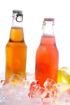 Bottles with drink Stock Photos