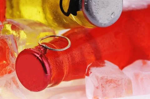 Bottles with drink Stock Photos