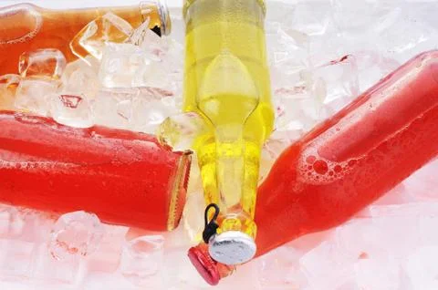 Bottles with drink Stock Photos