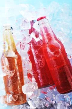 Bottles  with drink Stock Photos