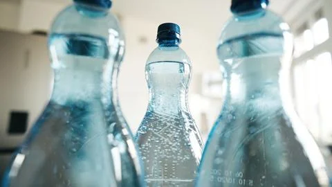 Bottles With Drinking Water Stock Photos