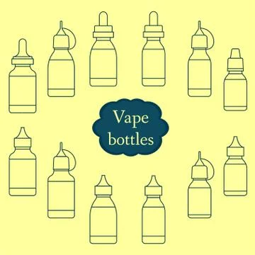 Bottles for electronic cigarette Stock Illustration