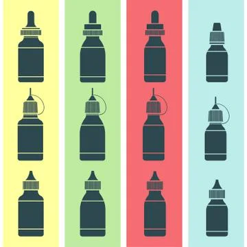 Bottles for electronic cigarette, seamless pattern Stock Illustration