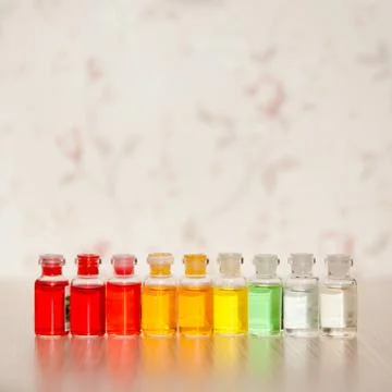 Bottles of essential oil. Stock Photos