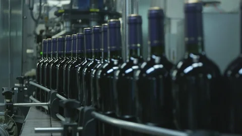 Bottles on factory Видео 93795685