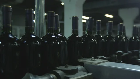 Bottles on factory Vídeos de archivo 93798716