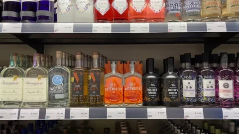 Bottles of gin  Stock-Footage 176174557