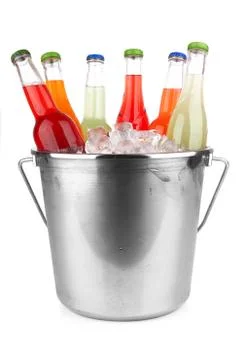 Bottles in ice Stock Photos