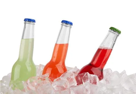 Bottles in ice Stock Photos