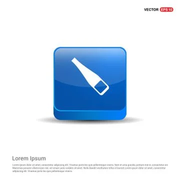 Bottles icon - 3d Blue Button Illustrazione stock