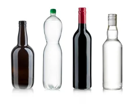 Bottles isolated on black background Stock Photos