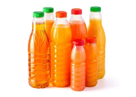 Bottles with juice Stock Photos