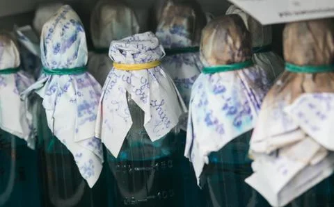 Bottles in laboratory Stock Photos