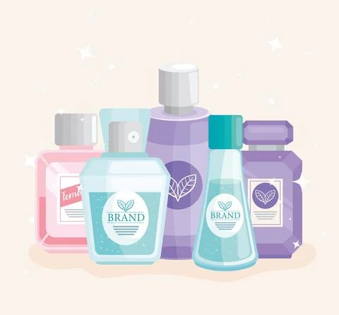 Bottles of luxury cologne Illustration