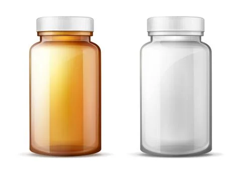 Bottles for medicines realistic vector set Illustrazione stock