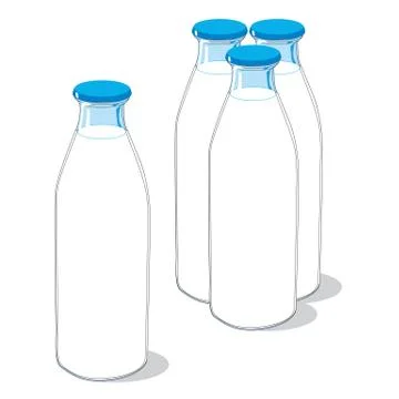 Bottles of milk Stock Illustration