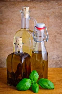 Bottles of olive oil Foto stock
