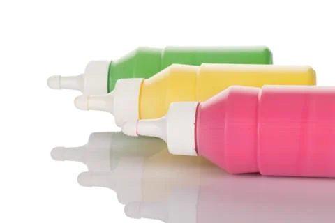 Bottles of paint Stock Photos