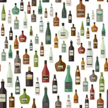 Bottles pattern of drinks 스톡 일러스트