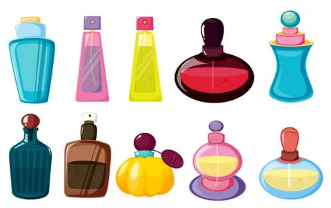 Bottles of perfume Stock Illustration