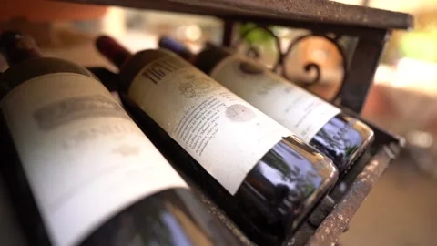 Bottles of Red Wine with dust Vídeo Stock 197631682