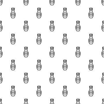 Bottles of sauce and condiments seamless pattern Stock Illustration