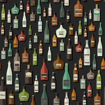 Bottles seamless pattern Stock Illustration