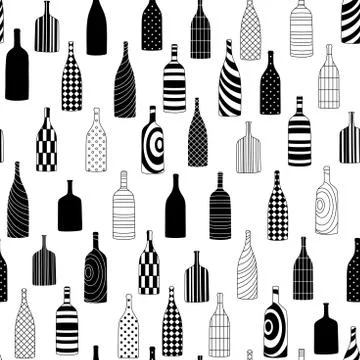 Bottles seamless pattern Stock Illustration