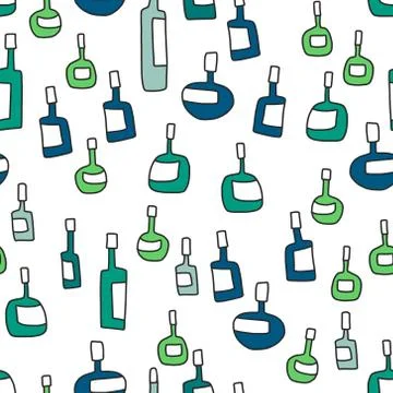 Bottles seamless pattern Stock Illustration