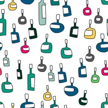 Bottles seamless pattern Stock Illustration