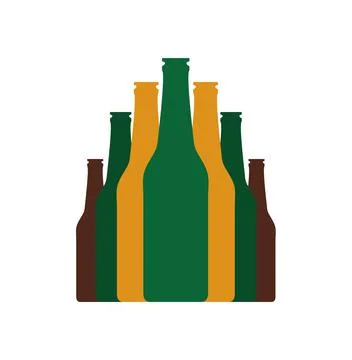 Bottles set flat icon Stock Illustration