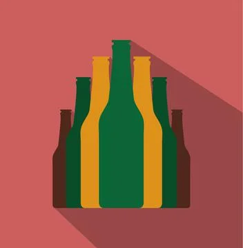 Bottles set flat icon Stock Illustration