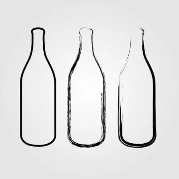 Bottles sketched  Stock Illustration