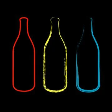 Bottles sketched  Stock Illustration