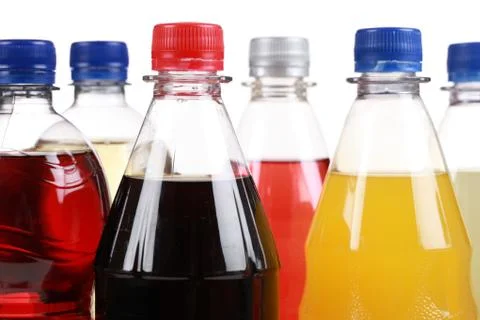 Bottles with soft drinks Stock Photos