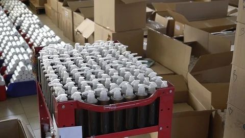 Bottles in stock Stock Footage 129231651