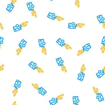 Bottles tied to wedding car vector seamless pattern Illustrazione stock